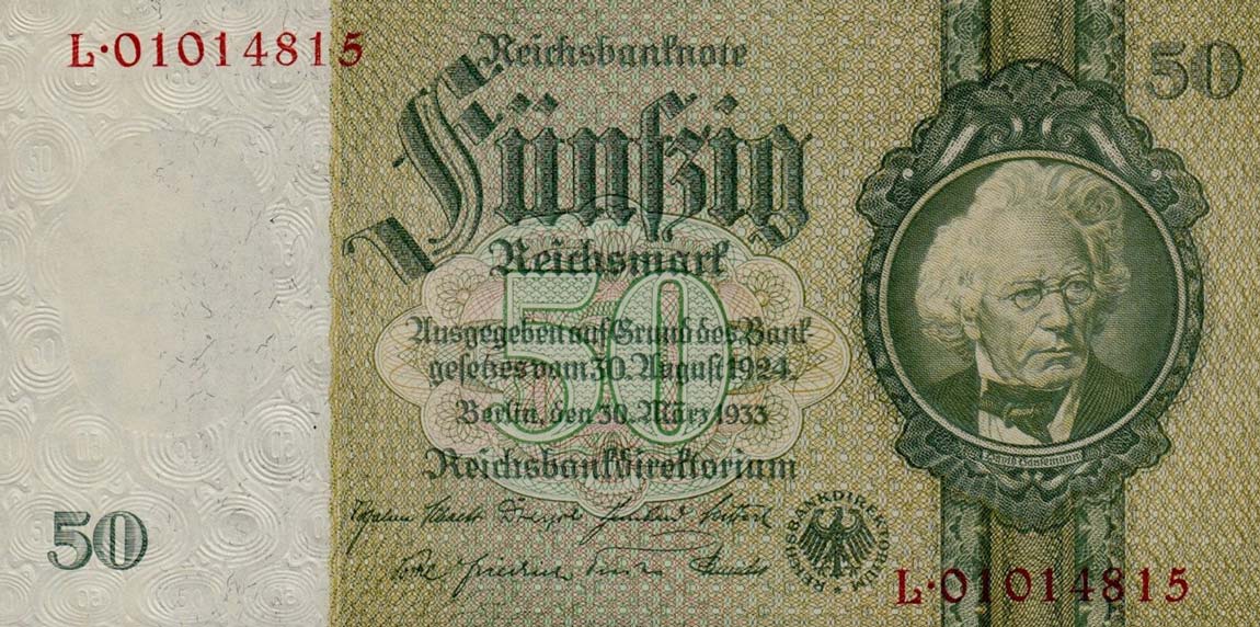 Front of Germany p182b: 50 Reichsmark from 1945