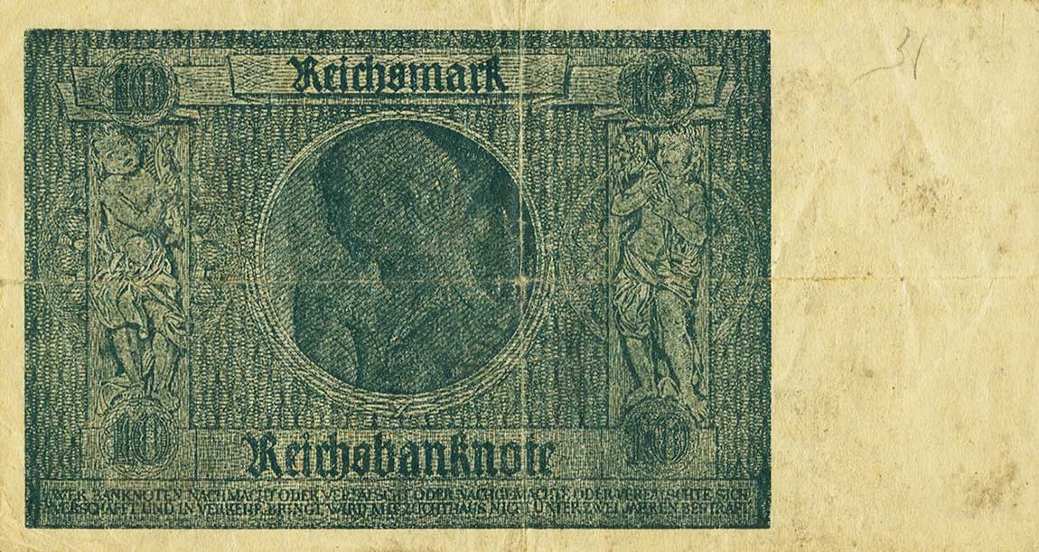 Back of Germany p188a: 10 Reichsmark from 1945