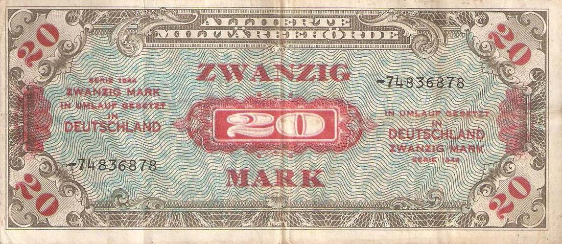 Front of Germany p195d: 20 Mark from 1944