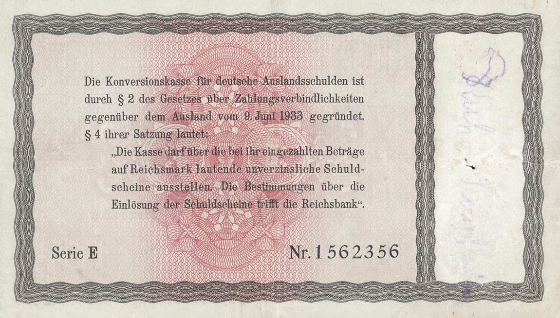 Back of Germany p208: 10 Reichsmark from 1934