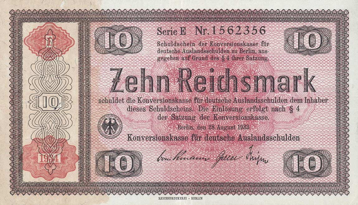 Front of Germany p208: 10 Reichsmark from 1934