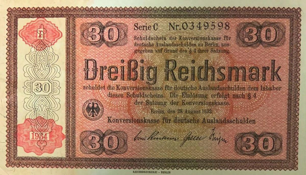 Front of Germany p209: 30 Reichsmark from 1934