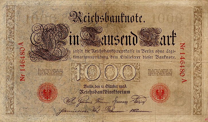 Front of Germany p23: 1000 Mark from 1903