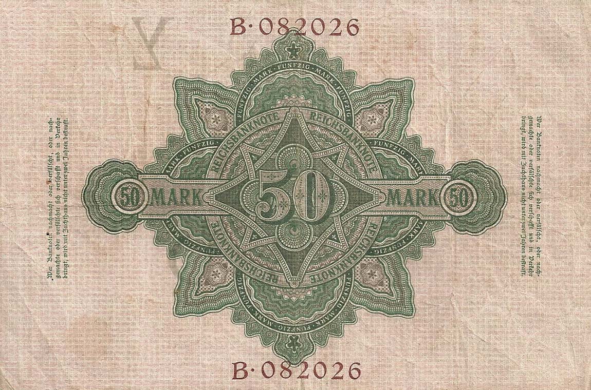 Back of Germany p26a: 50 Mark from 1906