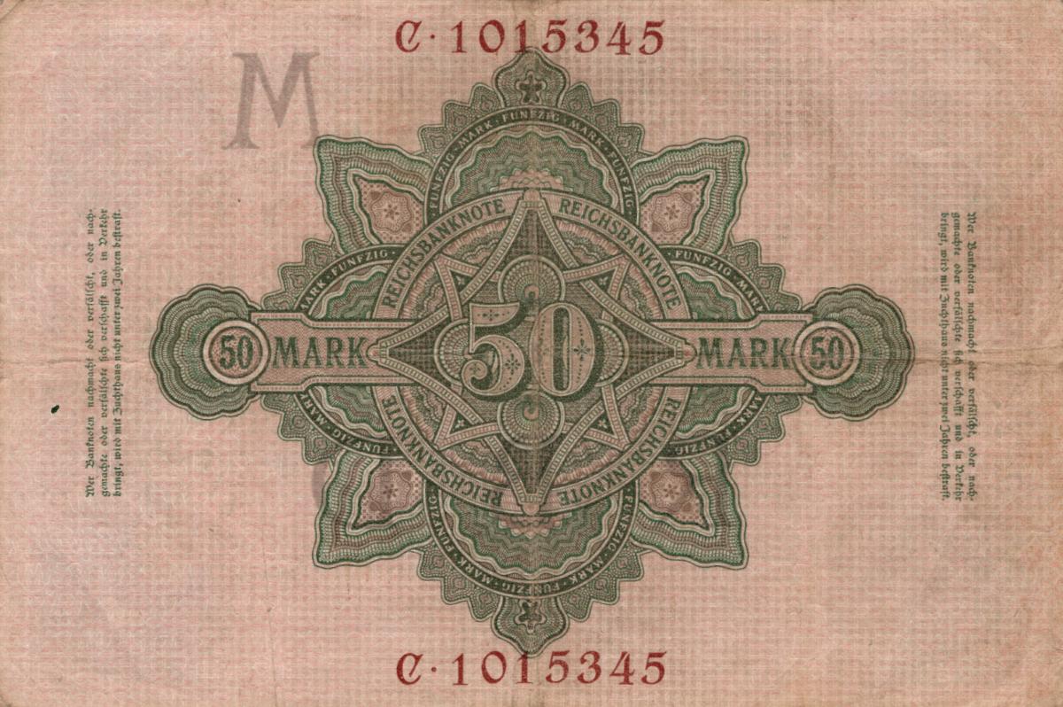 Back of Germany p26b: 50 Mark from 1906