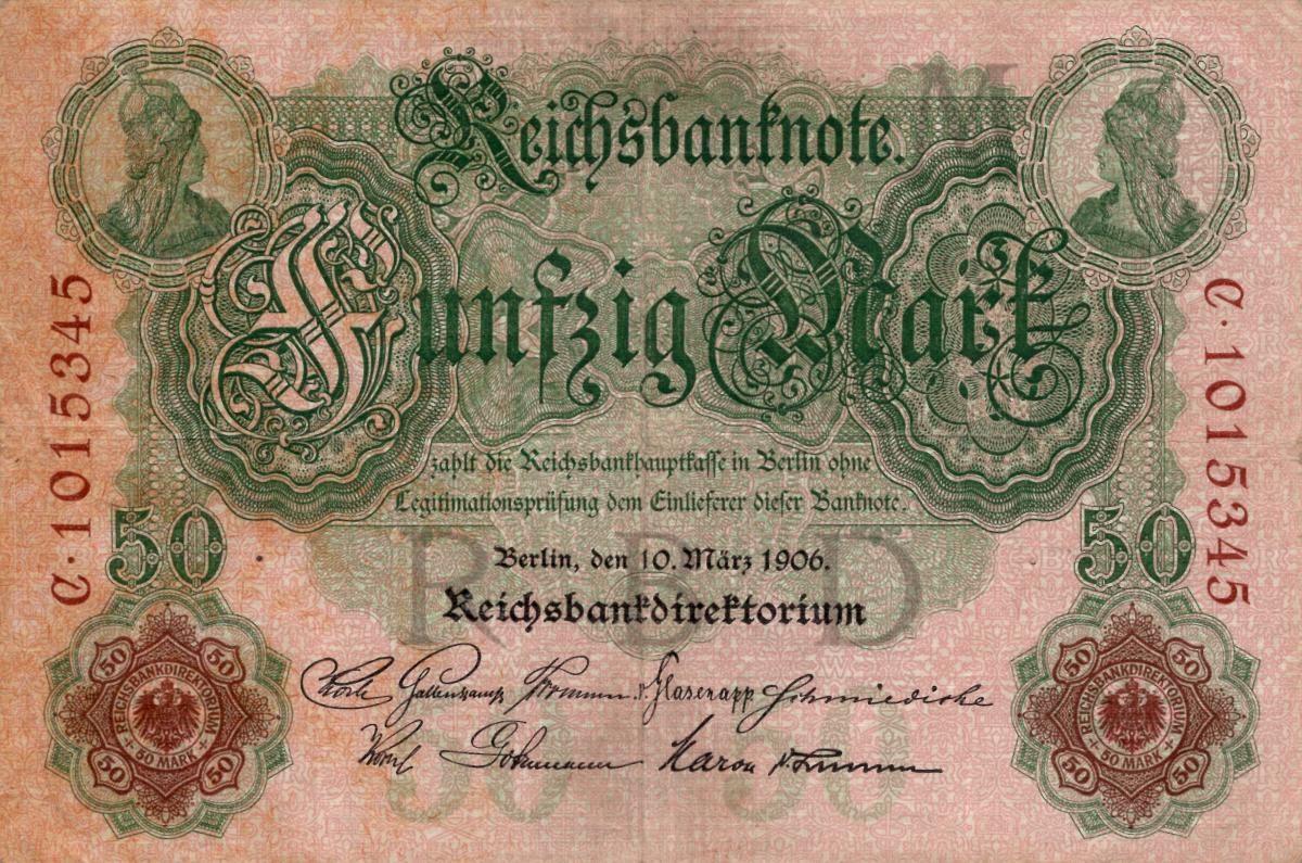 Front of Germany p26b: 50 Mark from 1906