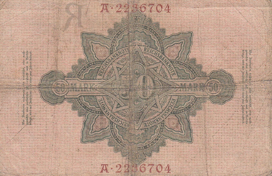 Back of Germany p32: 50 Mark from 1908