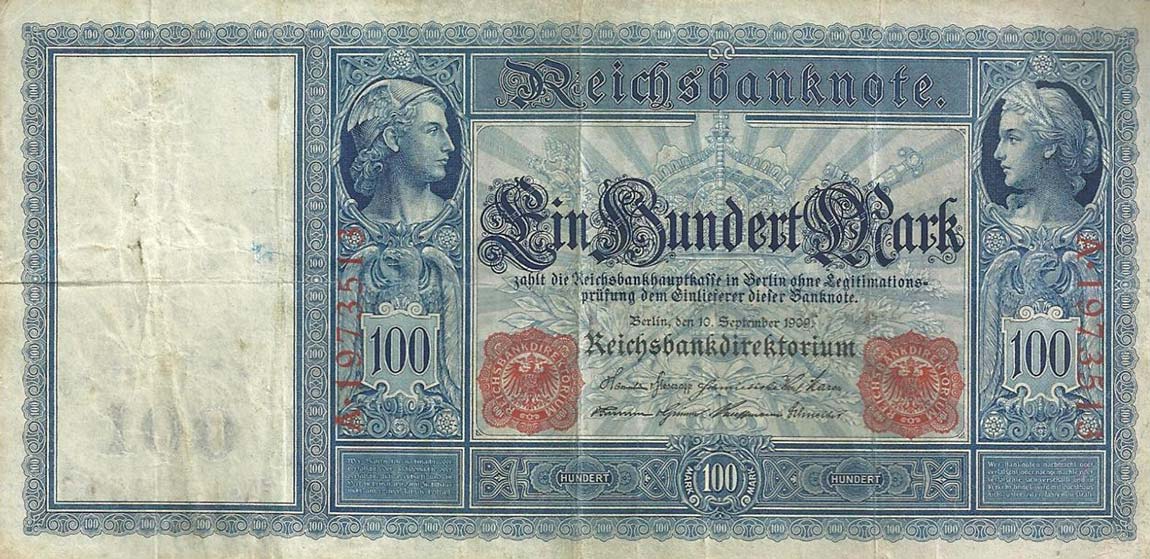 Front of Germany p38: 100 Mark from 1909