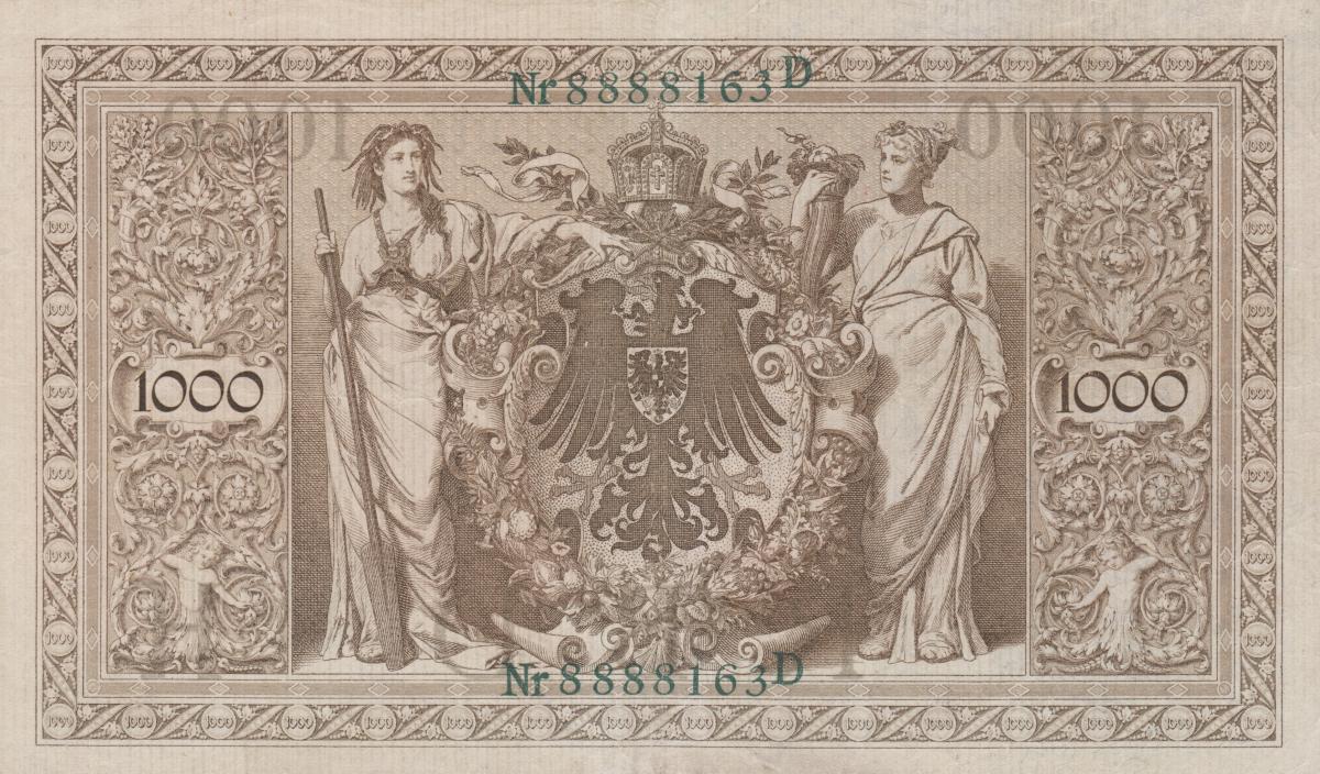 Back of Germany p45b: 1000 Mark from 1910