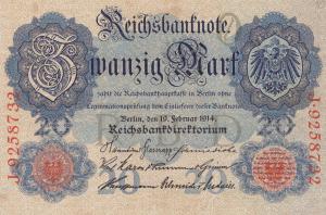 p46b from Germany: 20 Mark from 1914