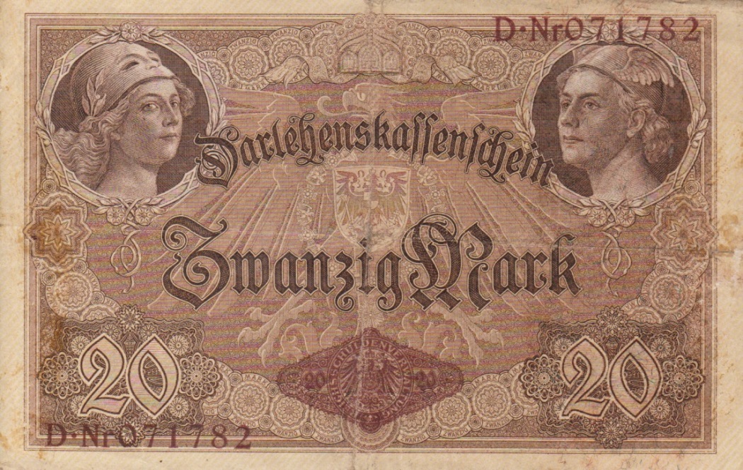 Back of Germany p48a: 20 Mark from 1914