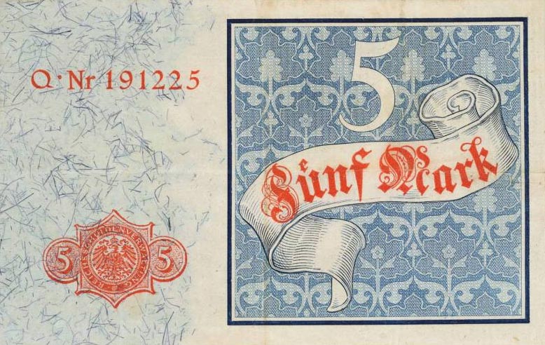 Back of Germany p4: 5 Mark from 1882