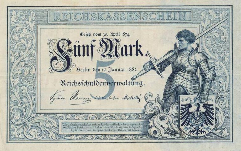 Front of Germany p4: 5 Mark from 1882