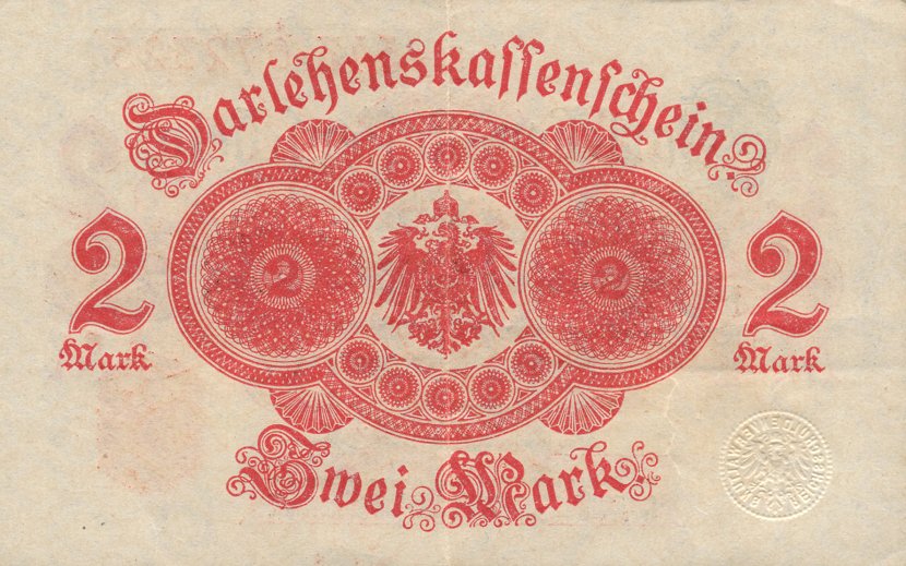 Back of Germany p53: 2 Mark from 1914