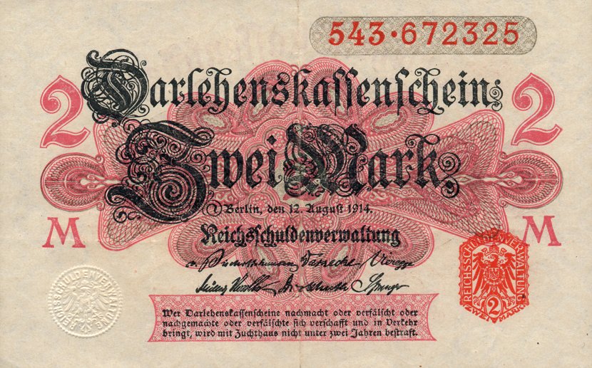 Front of Germany p53: 2 Mark from 1914