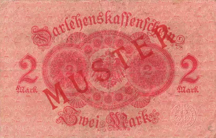 Back of Germany p54s: 2 Mark from 1914