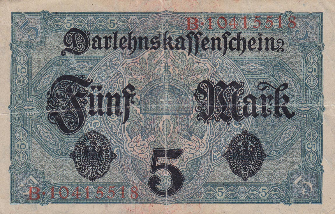 Back of Germany p56b: 5 Mark from 1917