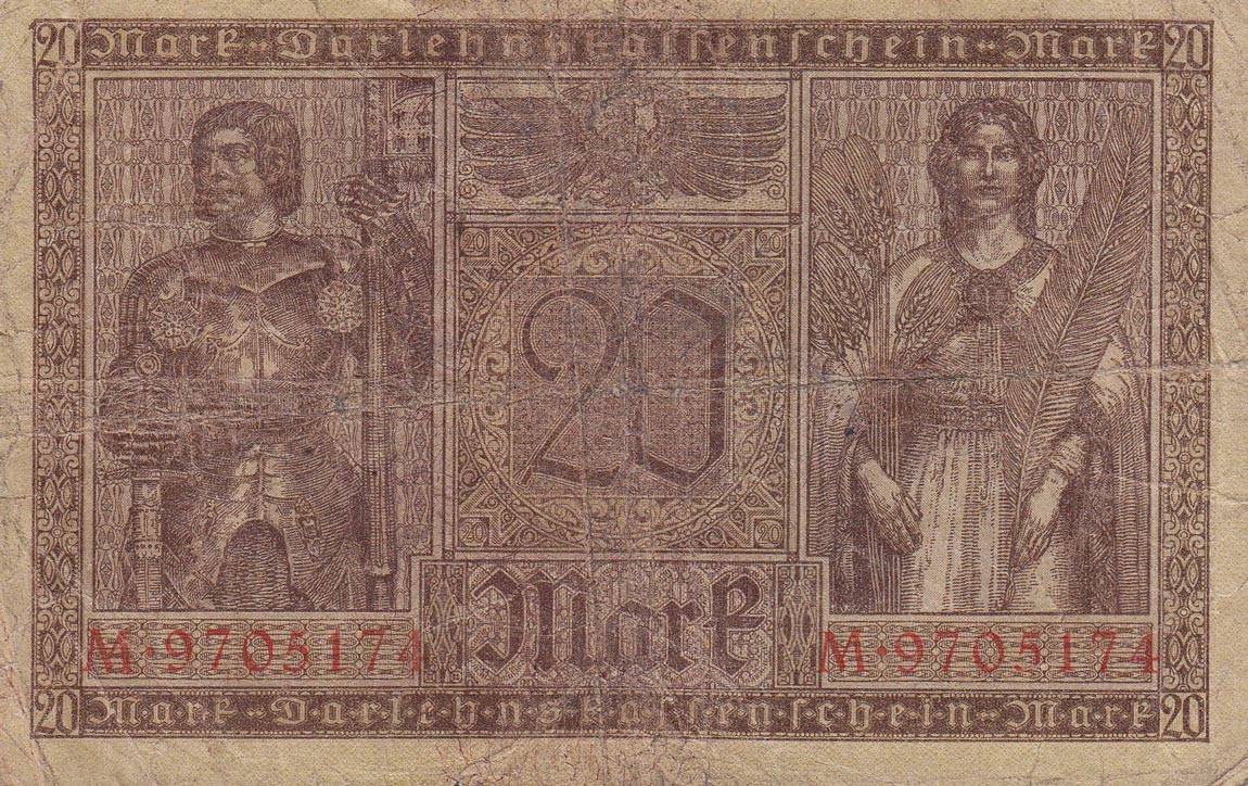 Back of Germany p57: 20 Mark from 1918
