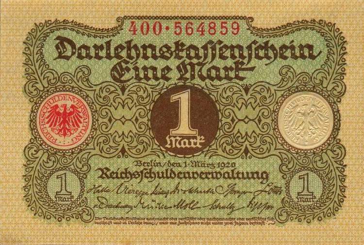 Front of Germany p58: 1 Mark from 1920