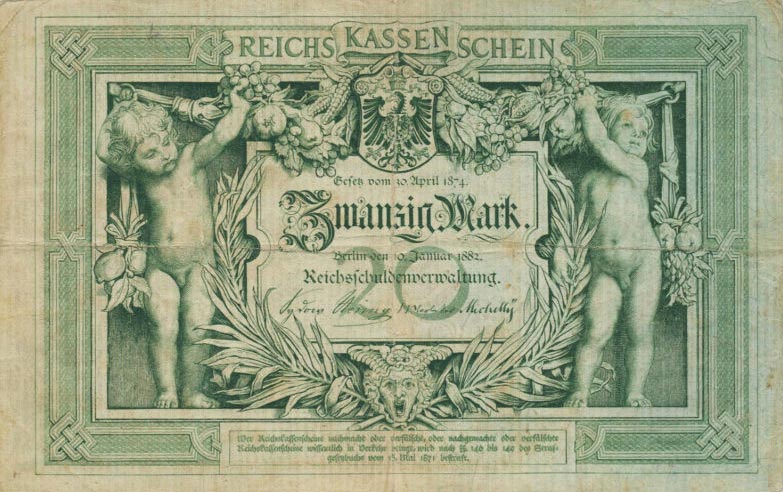 Front of Germany p5: 20 Mark from 1882