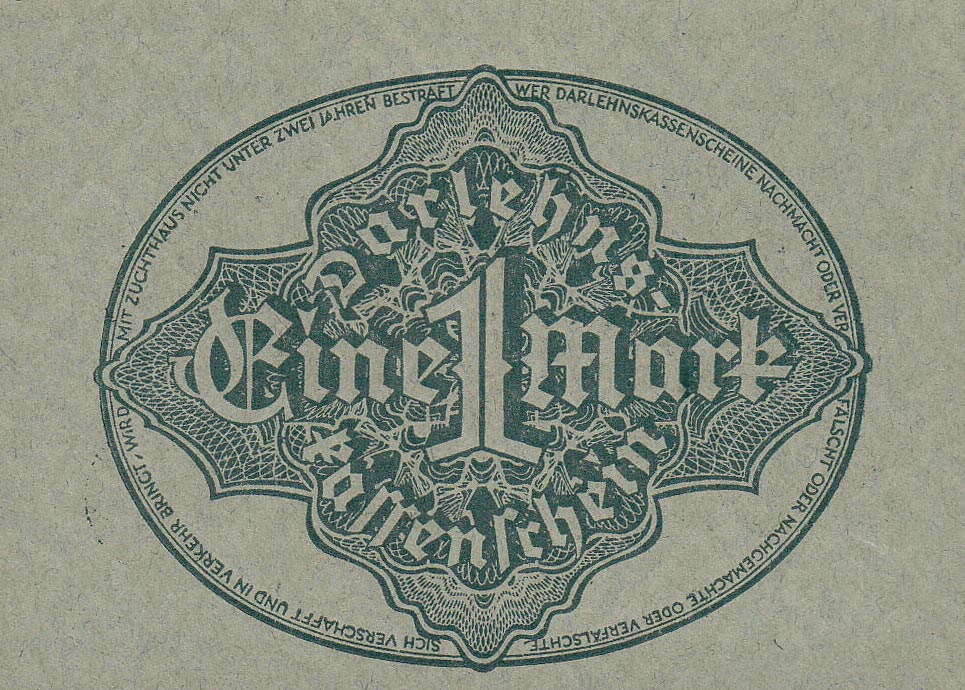 Back of Germany p61a: 1 Mark from 1922