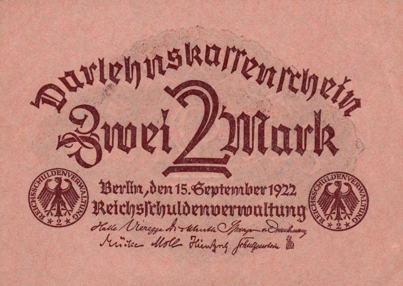 Front of Germany p62: 2 Mark from 1922