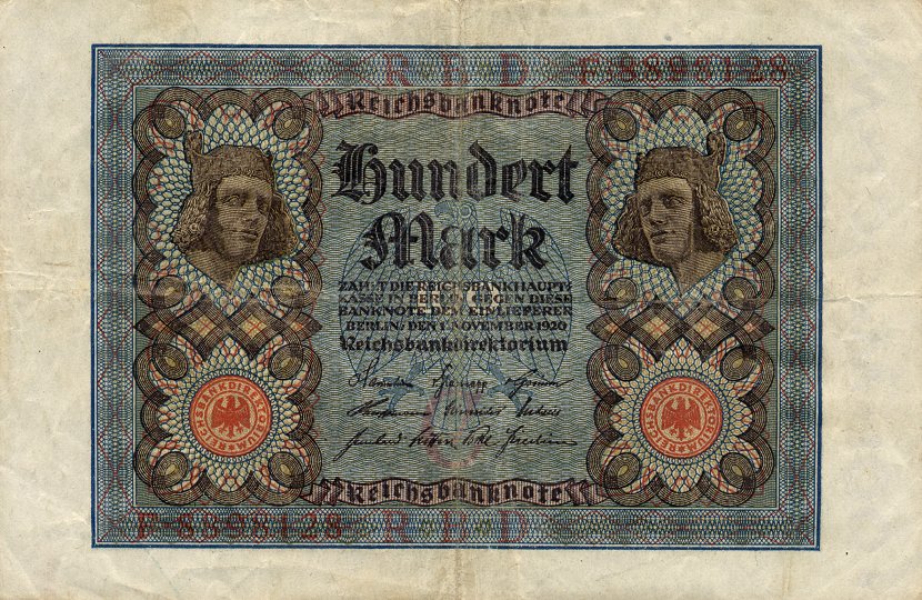 Front of Germany p69a: 100 Mark from 1920