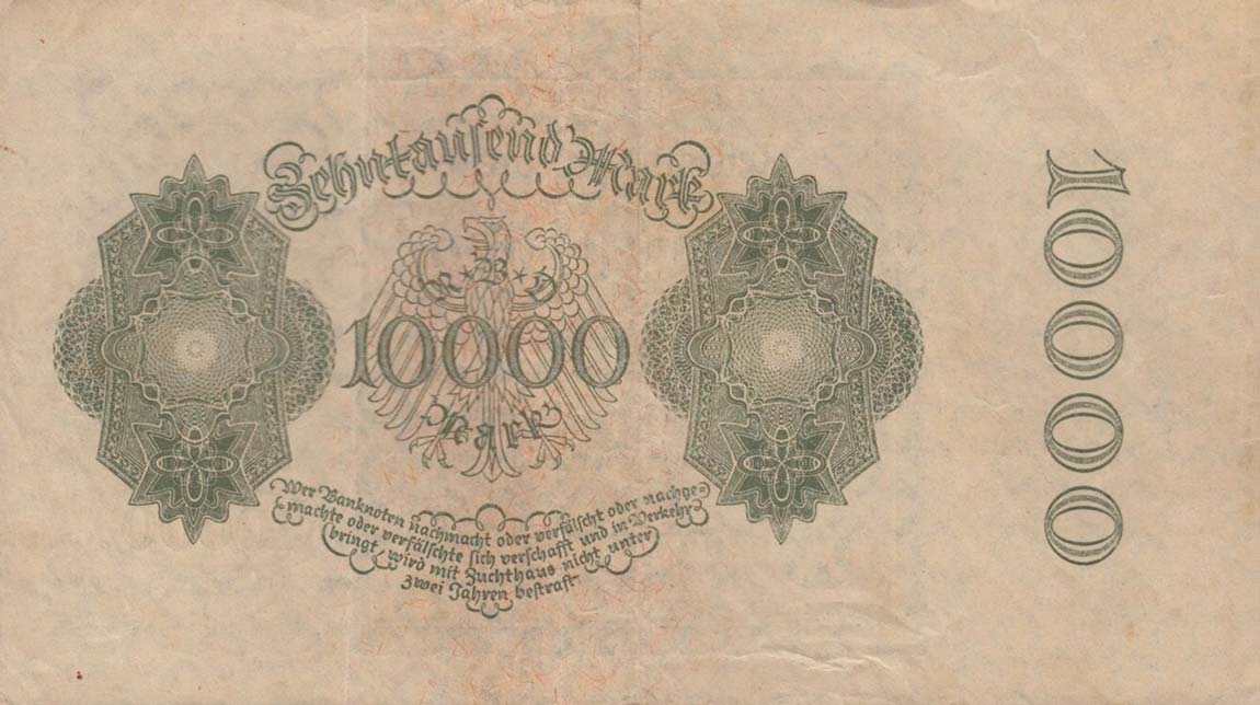 Back of Germany p71: 10000 Mark from 1922