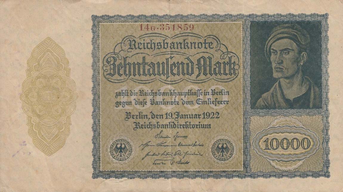 Front of Germany p71: 10000 Mark from 1922
