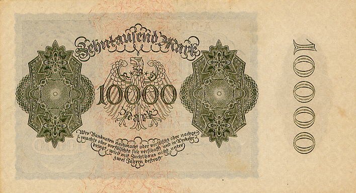 Back of Germany p72: 10000 Mark from 1922