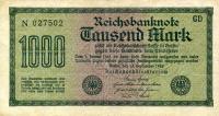 Gallery image for Germany p76a: 1000 Mark from 1922