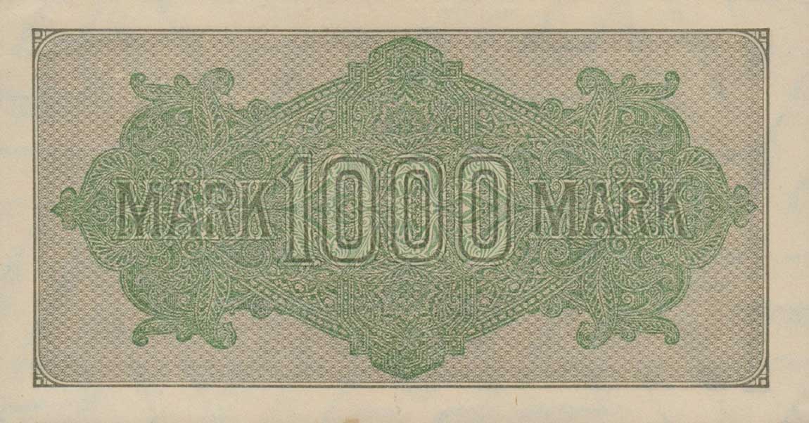 Back of Germany p76c: 1000 Mark from 1922
