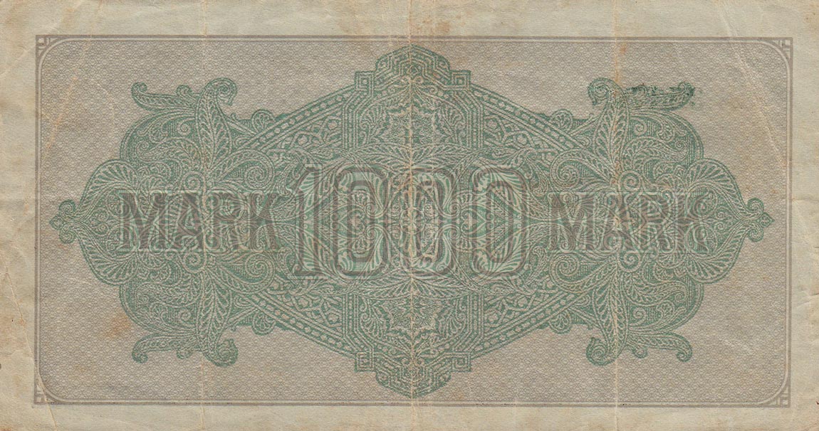 Back of Germany p76g: 1000 Mark from 1922