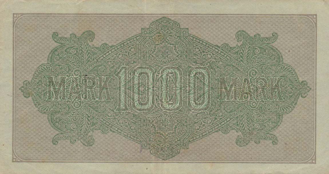 Back of Germany p76h: 1000 Mark from 1922