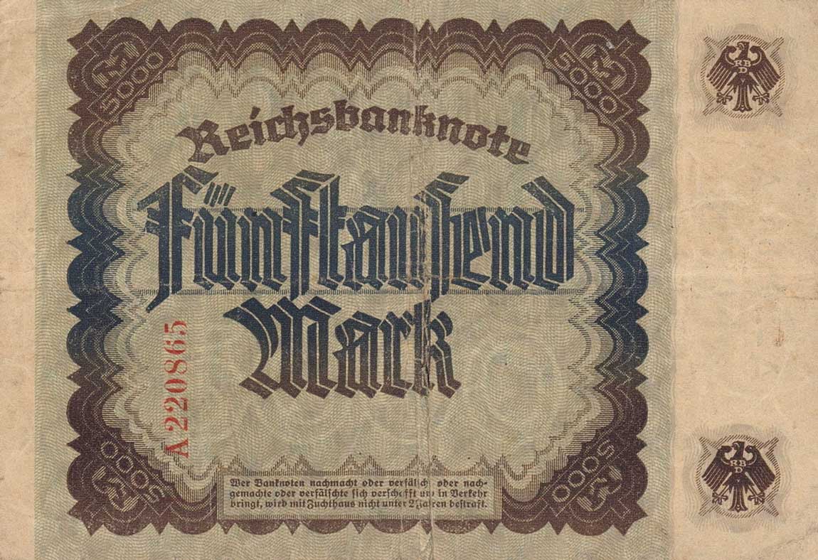 Back of Germany p77: 5000 Mark from 1922