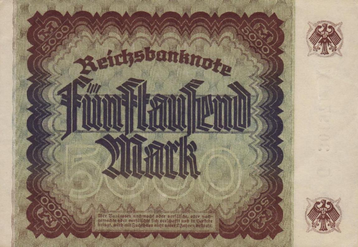 Back of Germany p81a: 5000 Mark from 1922