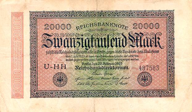 Front of Germany p85b: 20000 Mark from 1923