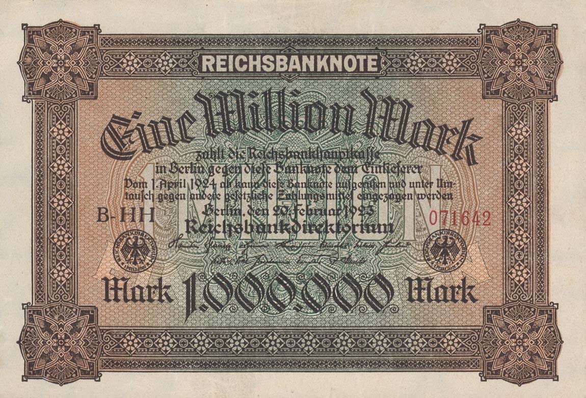 Front of Germany p86a: 1000000 Mark from 1923