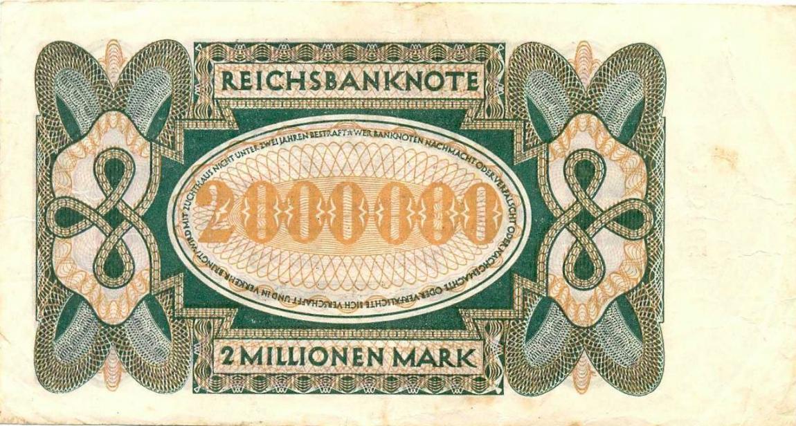 Back of Germany p89b: 2000000 Mark from 1923