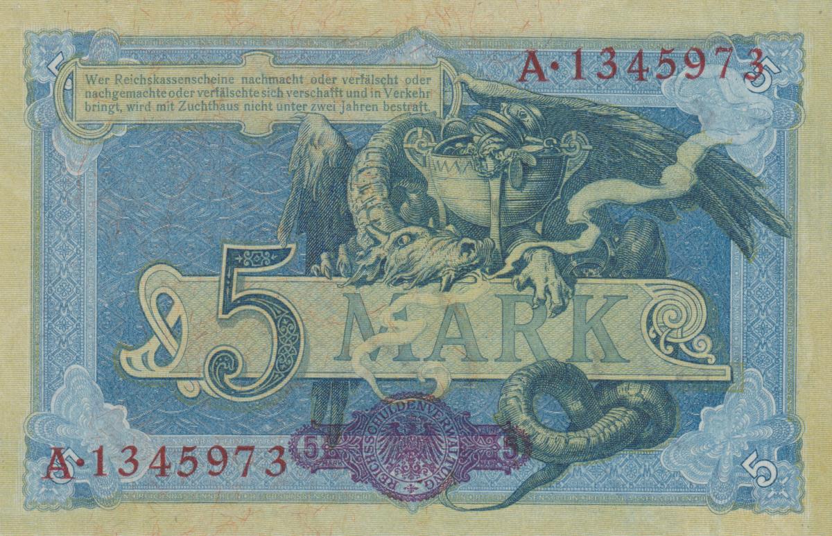 Back of Germany p8b: 5 Mark from 1904