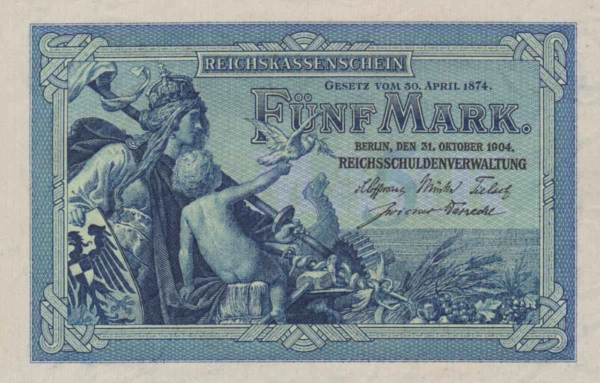 Front of Germany p8b: 5 Mark from 1904