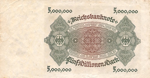 Back of Germany p90: 5000000 Mark from 1923