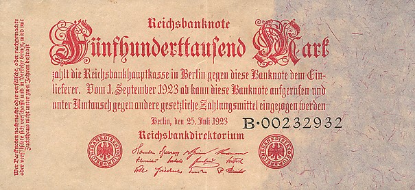 Front of Germany p92: 500000 Mark from 1923