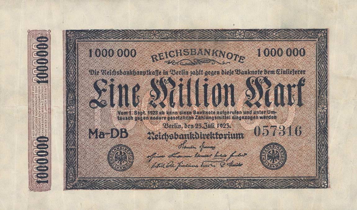 Front of Germany p93: 1000000 Mark from 1923