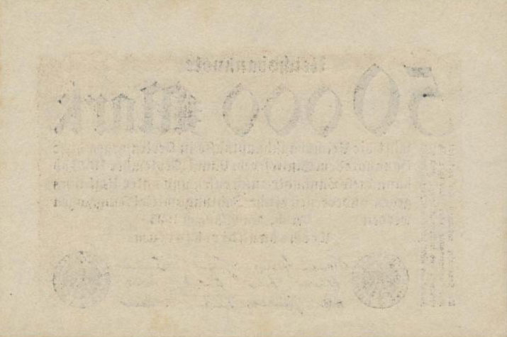 Back of Germany p99: 50000 Mark from 1923