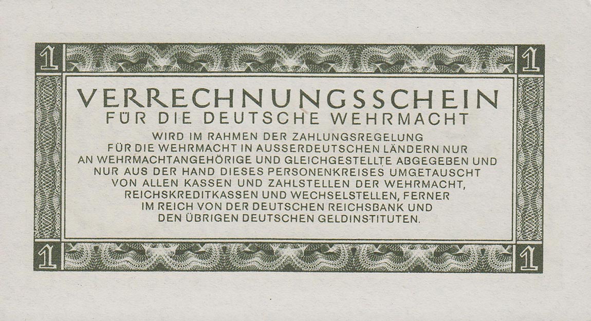 Back of Germany pM38: 1 Reichsmark from 1944