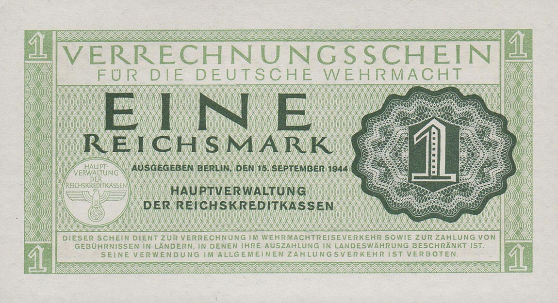 Front of Germany pM38: 1 Reichsmark from 1944