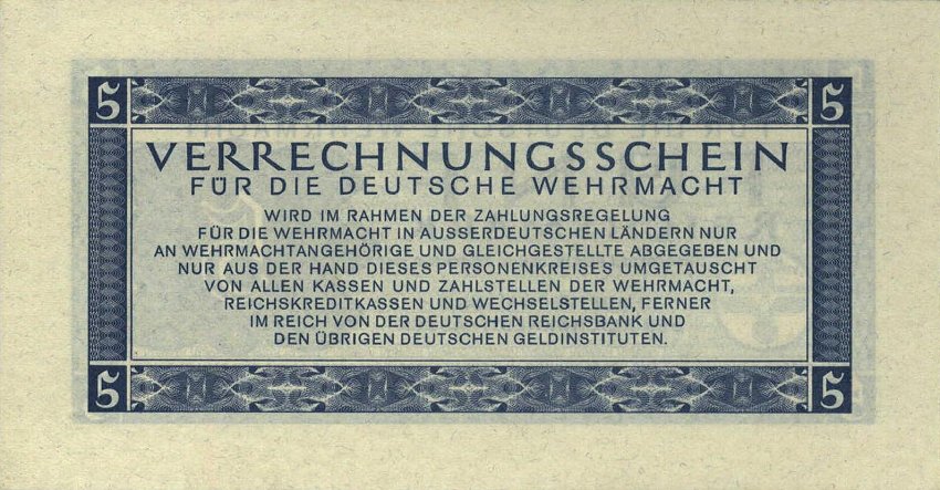 Back of Germany pM39: 5 Reichsmark from 1944