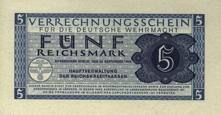 Front of Germany pM39: 5 Reichsmark from 1944