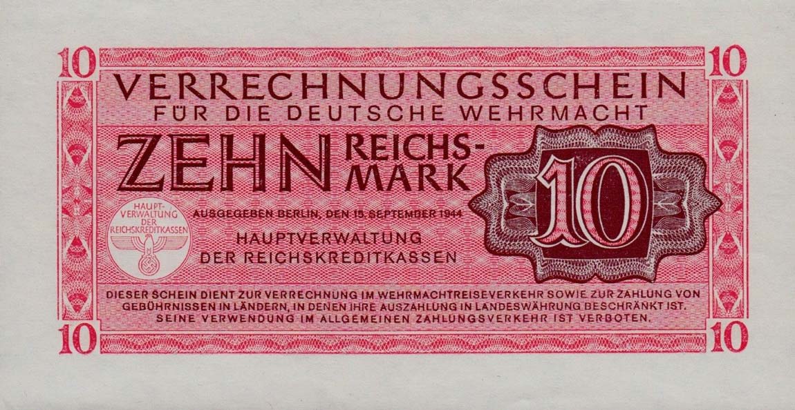 Front of Germany pM40: 10 Reichsmark from 1944